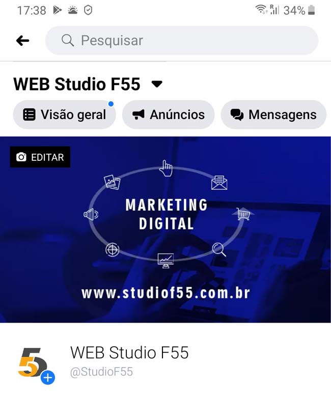 Facebook: Capa de Fanpage Responsiva no Smartphone- ENG