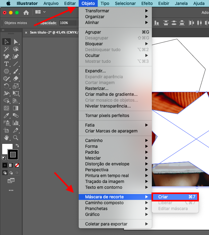 Adicionando imagens dentro de formas no Adobe Illustrator