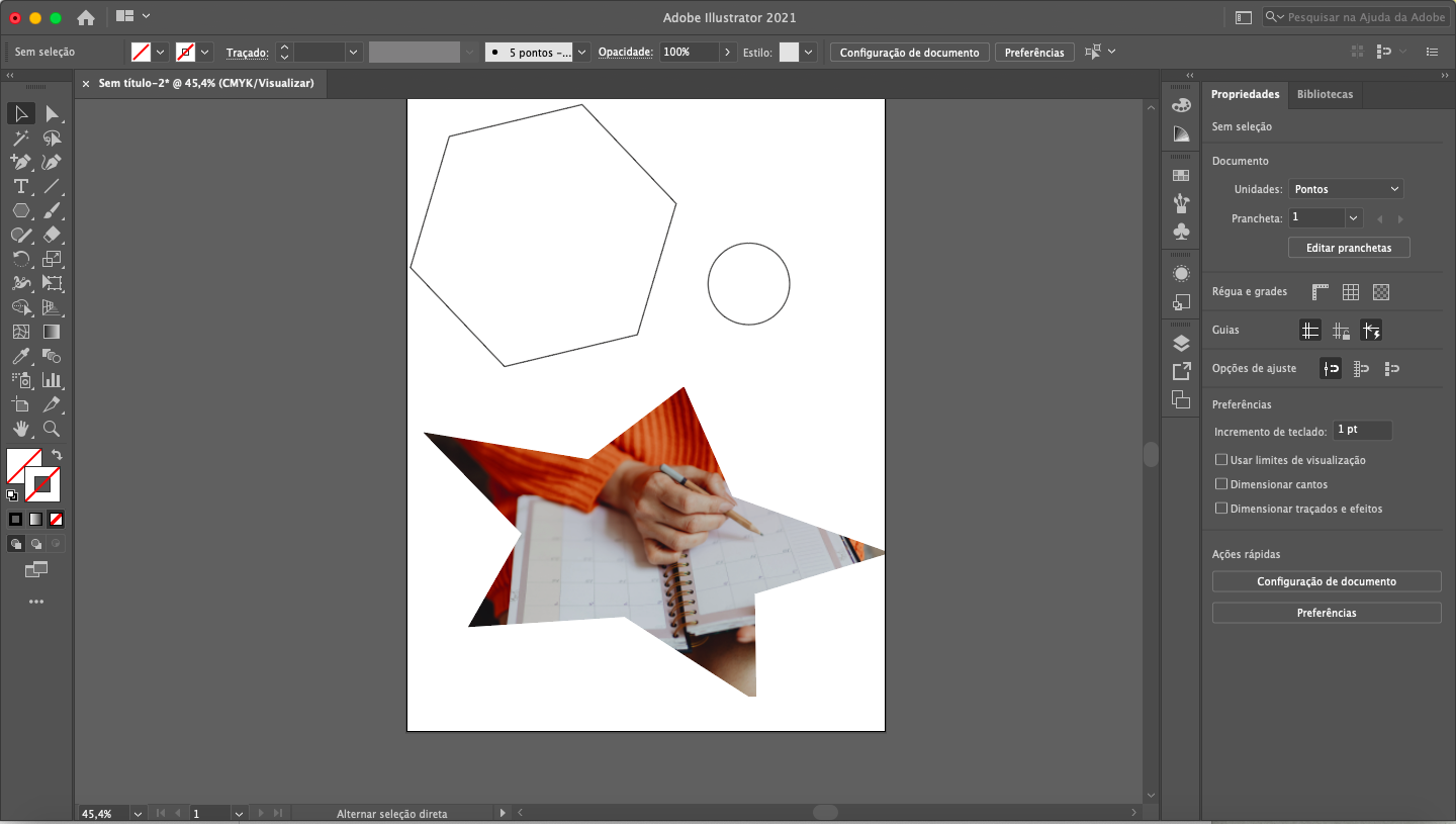 Adicionando imagens dentro de formas no Adobe Illustrator