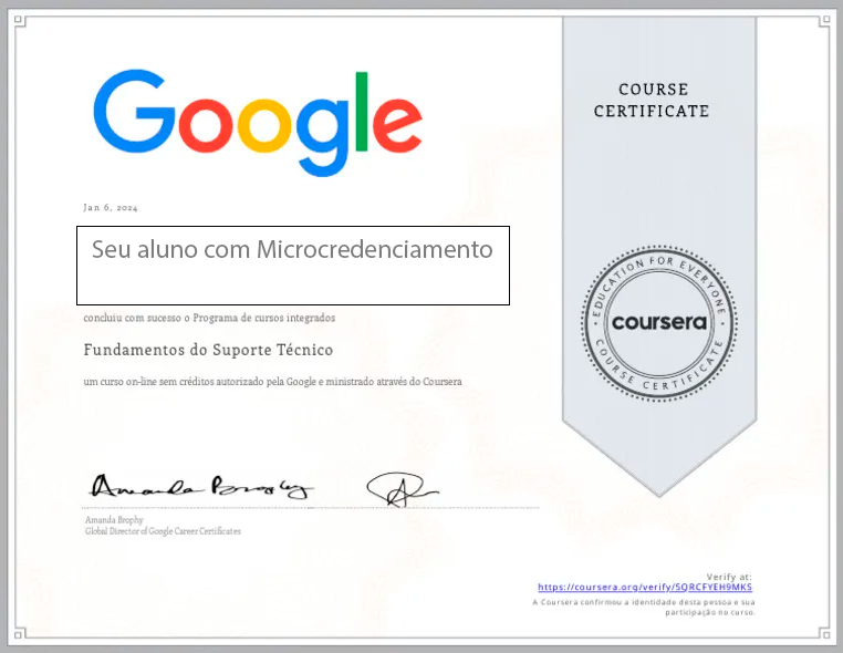 Microcredenciamentos Google na Coursera